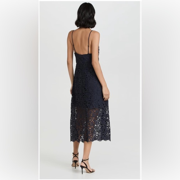 ASTR Navy Lace Midi Dress - Picture 5 of 9